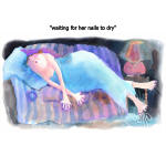 Print - Waiting for Her Nails to Dry